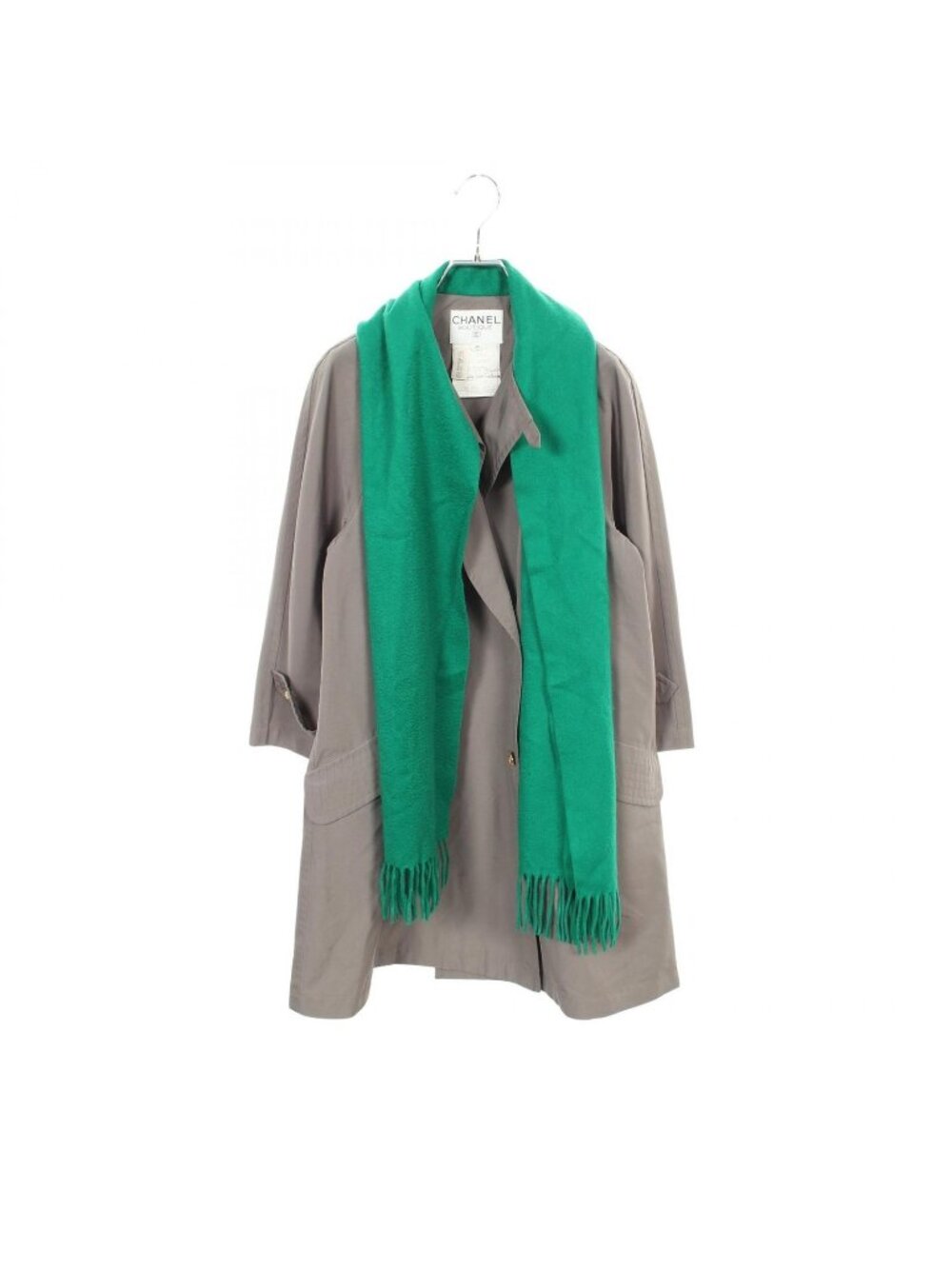 Chanel Scarf Docking Cashmere Coat